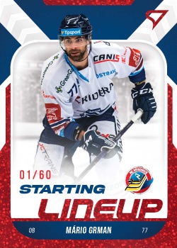 Mario Grman Vitkovice Tipsport ELH 2022/23 SportZoo 2. serie Starting LINEUP 2nd PERIOD /60 #SL-44